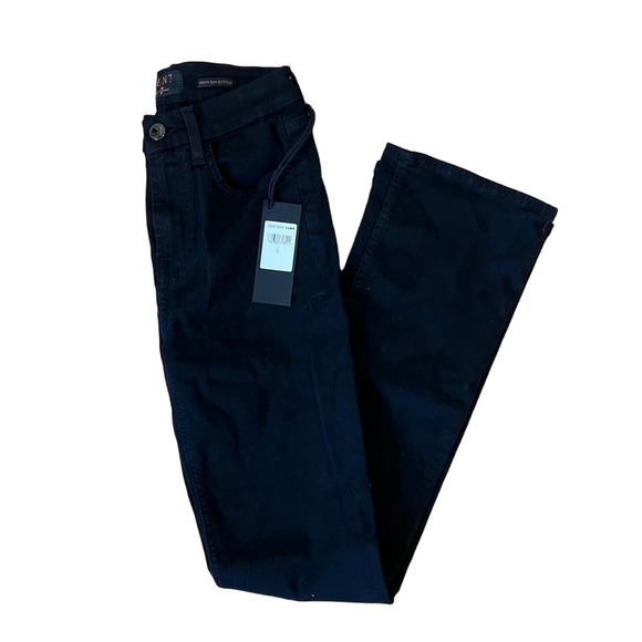 NWT Womens JEN 7 for All Mankind Black Petite Slim Bootcut Pants‎ sz 0 - Picture 1 of 5